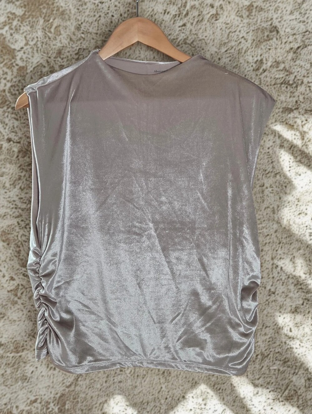 Abercrombie & Fitch Silver Sleeveless Velvet Top